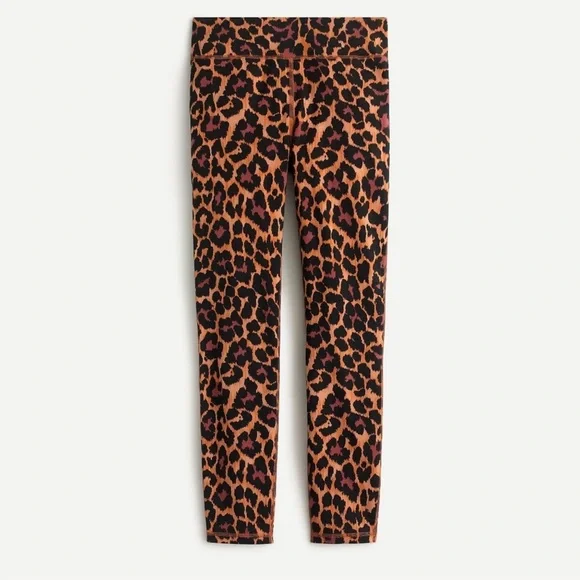 New J. CREW Weekend High-Rise Leopard Legging 7/8 Brown Orange Black AS045 Sz S - Picture 4 of 13